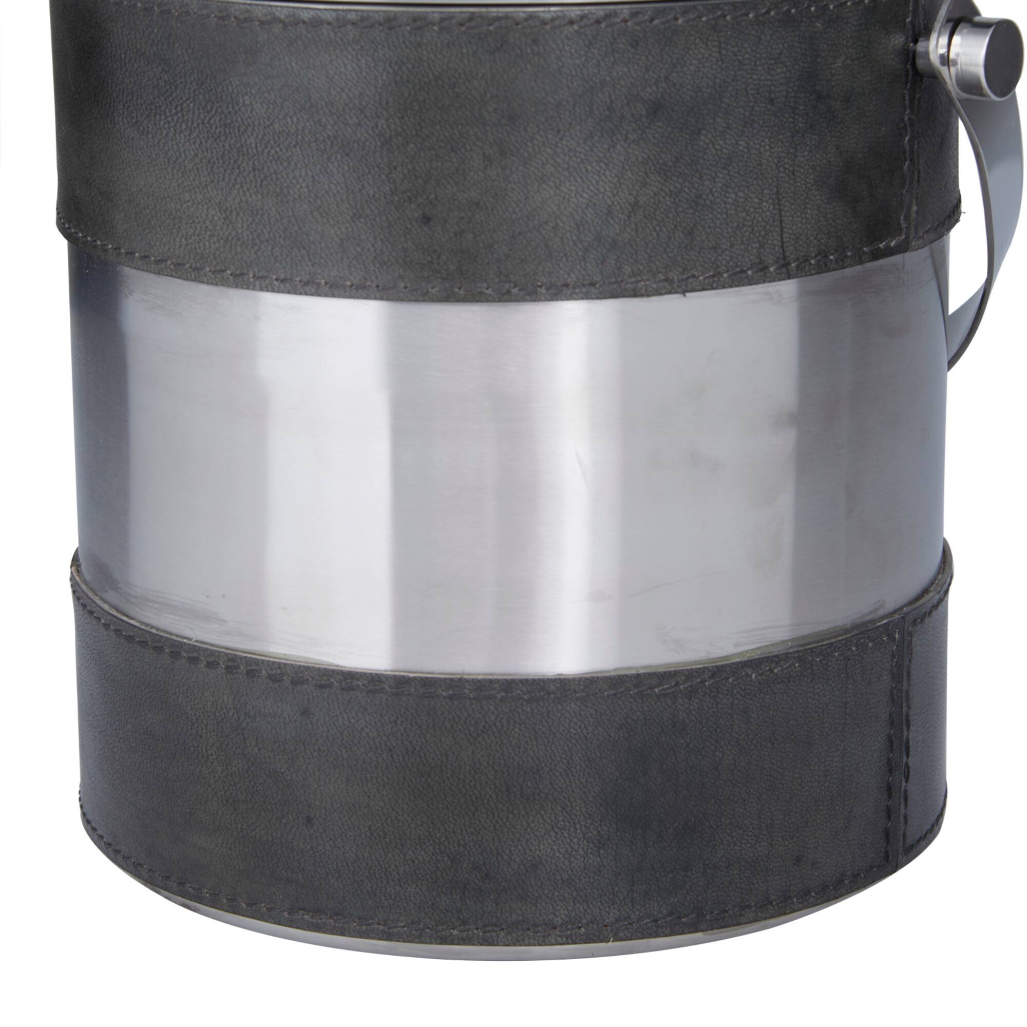 Grey Modern Ice Bucket, 8" x 7" x 12"